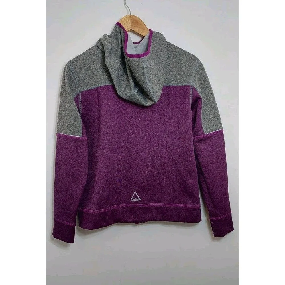 L.L. Bean Youth Size Large 14-16 Kids Jacket Zip Up Purple Gray Hooded